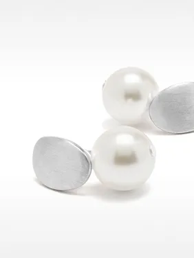 Silver-Toned Earrings With Stone 158685 — image 17