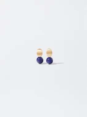 Silver-Toned Earrings With Stone 158685 — image 5