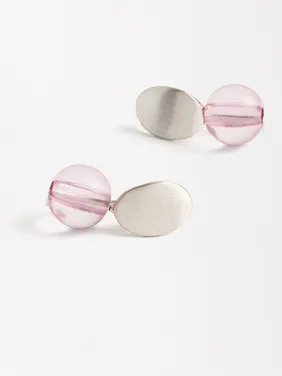 Silver-Toned Earrings With Stone 158685 — image 12