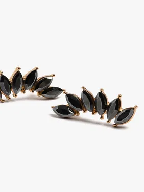 Leaf Earrings With Crystals 159986 — image 7