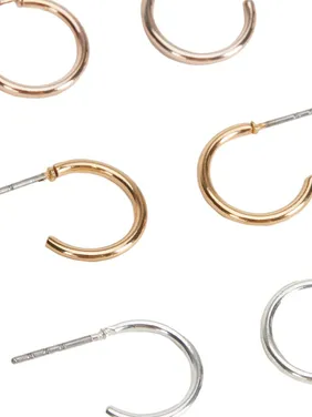 Set Of Basic Small Hoop Earrings 160159 — image 4