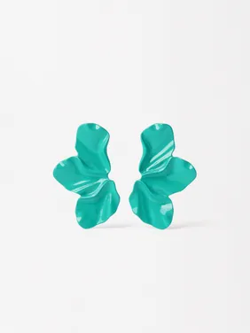 Flower Enamelled Earrings With Pearls 169622 — image 4