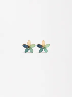 Flower Earrings With Resin 173549 — image 3