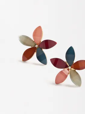Flower Earrings With Resin 173549 — image 9