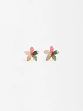 Flower Earrings With Resin 173549 — image 5