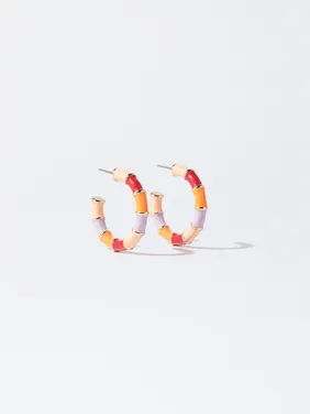 Enamel Hoops Earrings 176549 — image 4