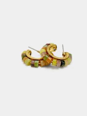 Hoop Earrings With Stone Beads 188665 — image 12