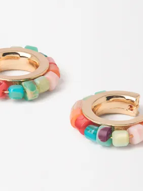 Hoop Earrings With Stone Beads 188665 — image 3