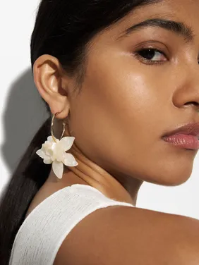 Open Hoop Earrings With Maxi Flower 195269 — image 4