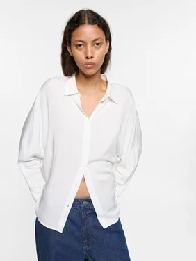 Shirt With Long Sleeves In A Fluid Fabric 243844 — image 6