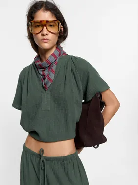 Blouse With Crinkled Effect 100% Cotton 247805 — image 4