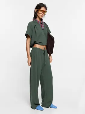 Trousers With Crinkled Effect 100% Cotton 247806 — image 4