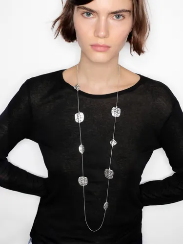Long Silver Necklace 155746 — image 7