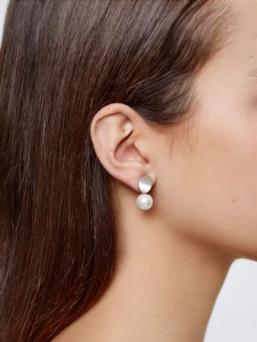Silver-Toned Earrings With Stone 158685 — image 15