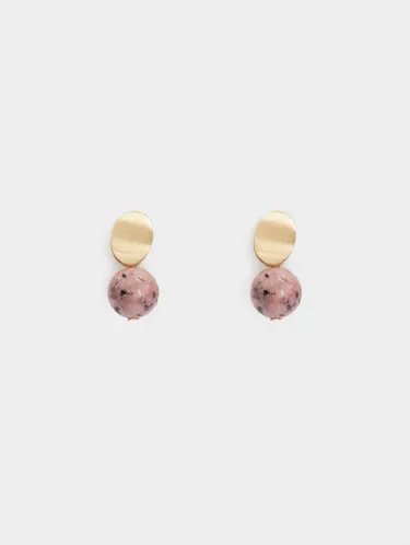 Silver-Toned Earrings With Stone 158685 — image 3