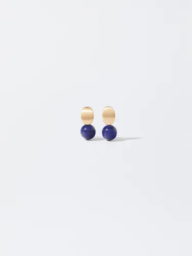 Silver-Toned Earrings With Stone 158685 — image 5