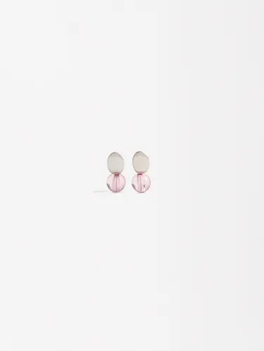 Silver-Toned Earrings With Stone 158685 — image 11