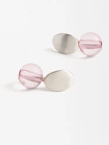 Silver-Toned Earrings With Stone 158685 — image 12