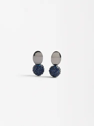 Silver-Toned Earrings With Stone 158685 — image 9
