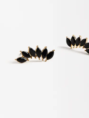Leaf Earrings With Crystals 159986 — image 6