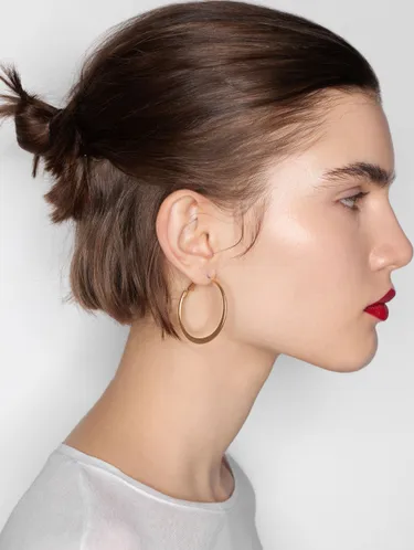 Set Of Golden Hoop Earrings 160126 — image 2