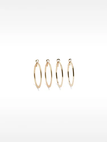 Set Of Golden Hoop Earrings 160126 — image 1