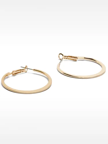 Set Of Golden Hoop Earrings 160126 — image 3