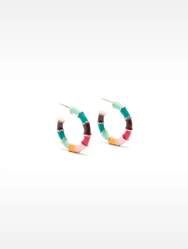 Enamel Hoops Earrings 176549 — image 7
