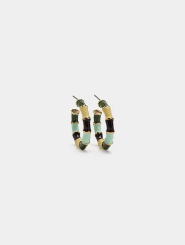 Enamel Hoops Earrings 176549 — image 9