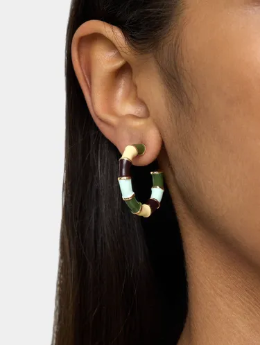 Enamel Hoops Earrings 176549 — image 8