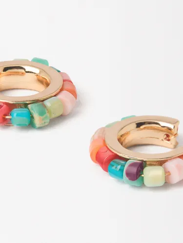 Hoop Earrings With Stone Beads 188665 — image 3