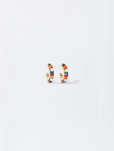 Hoop Earrings With Stone Beads 188665 — image 1