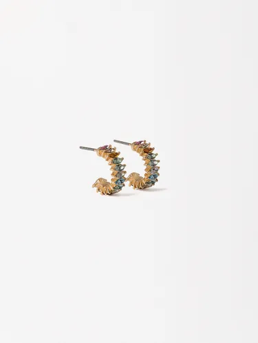Hoop Earrings With Crystals 191405 — image 4