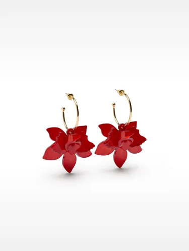 Open Hoop Earrings With Maxi Flower 195269 — image 12