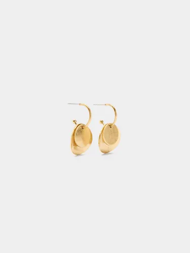 Golden Hoop Earrings With Round Detail 197623 — image 7