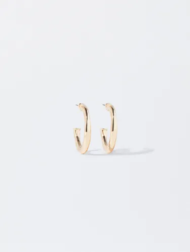 Golden Hoop Earrings 215954 — image 2