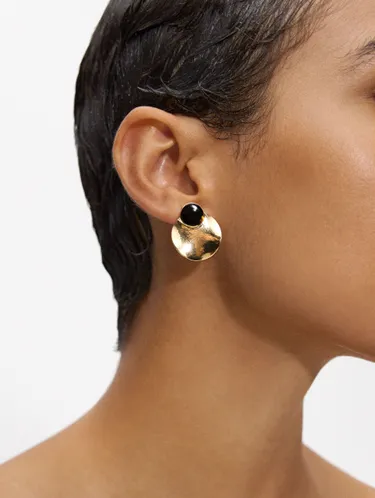 Gold Earrings With Enamel 216334 — image 1