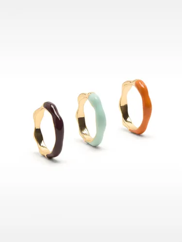 Set Of Rings With Enamel 224303 — image 6
