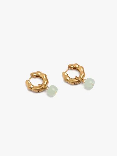 Irregular Hoop Earrings With Stone 227032 — image 2