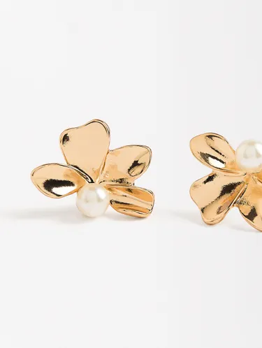 Flower Earrings With Pearl 227244 — image 3
