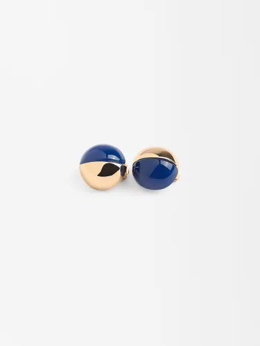 Half Sphere Earrings With Resin 228788 — image 2