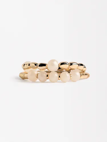 Set Of Elastic Bracelets With Resin 228898 — image 2