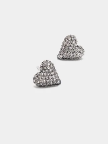 Heart Earrings With Zirconia 230217 — image 1