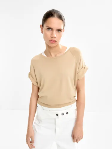 Short-Sleeve Knit Sweater 232196 — image 1