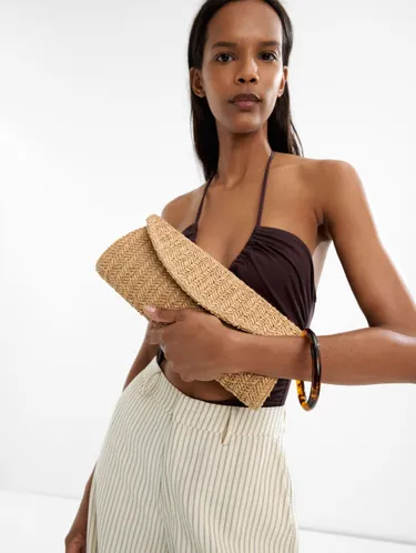 Handbag With Straw Effect And Flap 232265 — image 1