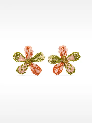 Flower Earrings With Beads 232904 — image 2