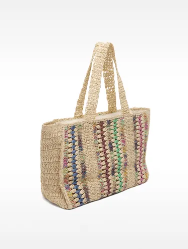 Multicolor Shopper Bag With Straw Effect 233206 — image 2
