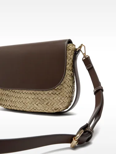 Crossbody Bag Made Of Straw With Flap 234721 — image 5