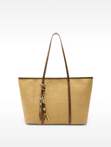Shopper Bag With Straw Effect With Pendant 234789 — image 1