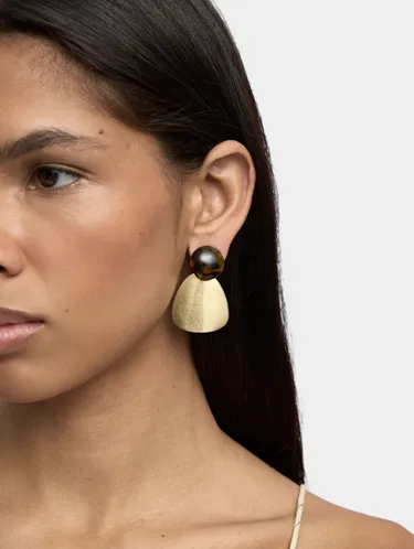 Oval Earrings With Tortoise Effect 239778 — image 1